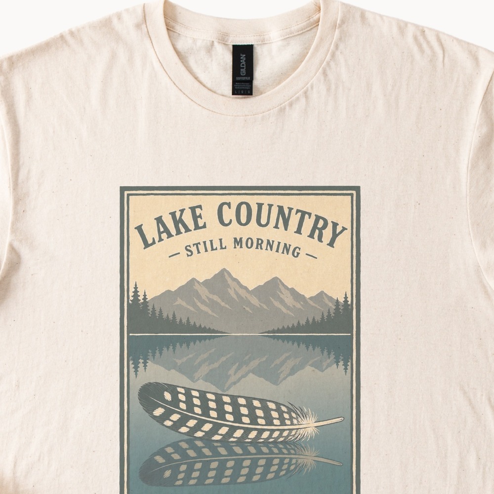 Lake Country Still Morning Vintage Style Boho Tee